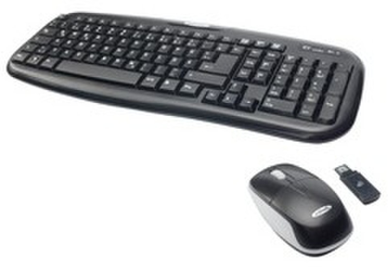 Ednet 86260 RF Wireless QWERTY Schwarz Tastatur