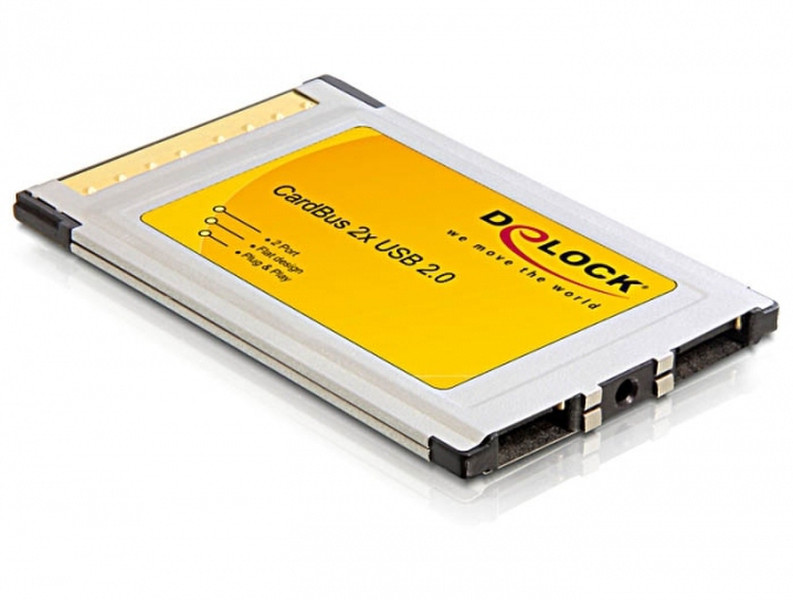 DeLOCK 2-Port USB 2.0 PCMCIA CardBus Adapter интерфейсная карта/адаптер