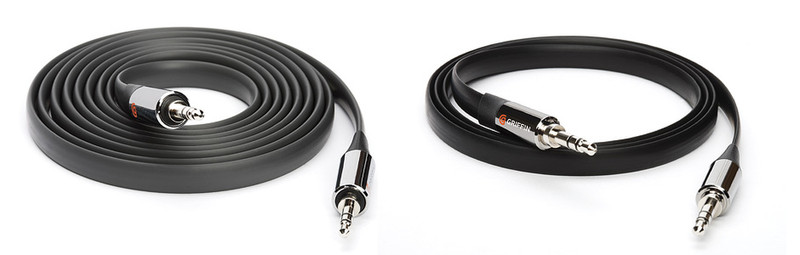 Griffin Flat Aux - 0.9m 0.9м 3,5 мм Черный аудио кабель