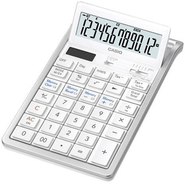 Casio RT-7000WE Настольный Basic calculator Cеребряный, Белый калькулятор
