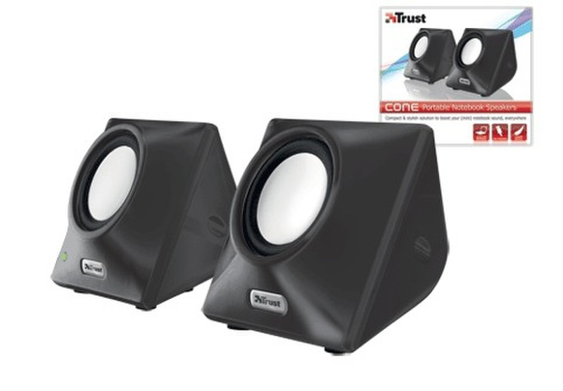 Trust Cone Portable Notebook Speakers Black loudspeaker