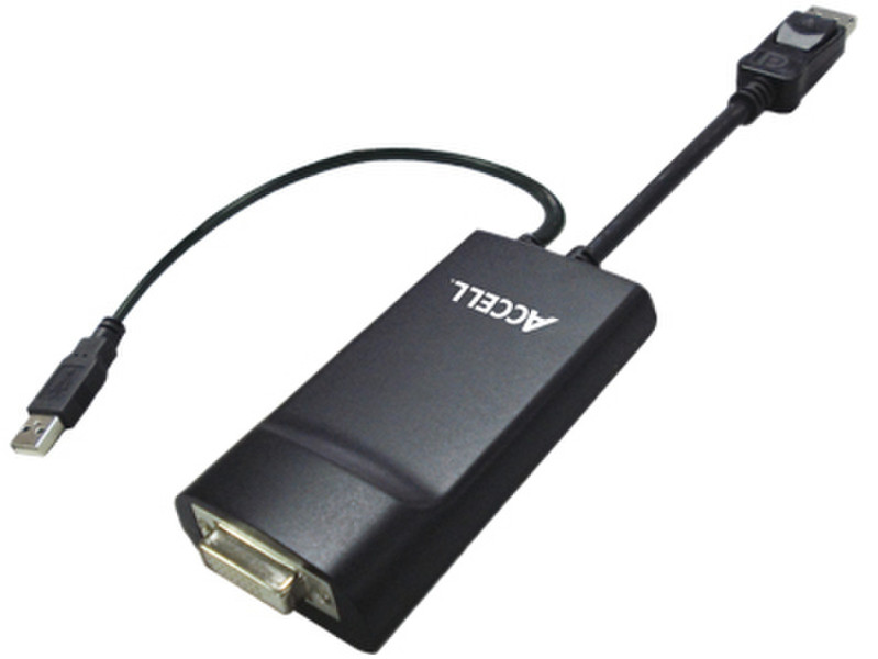 Accell B087B-002B DVI-D USB M, DisplayPort M Черный кабельный разъем/переходник
