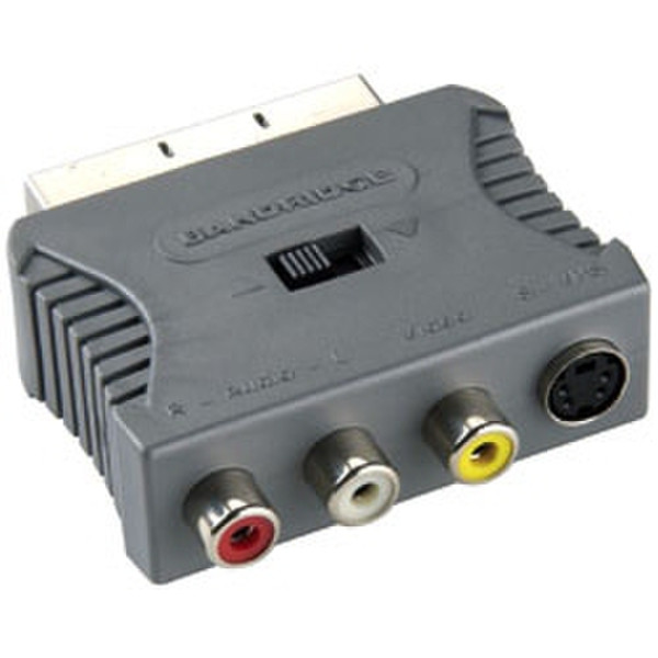 Bandridge BVP765 SCART 21p21c Male SVHS Female + 3x RCA Female Grey,Red,White,Yellow cable interface/gender adapter