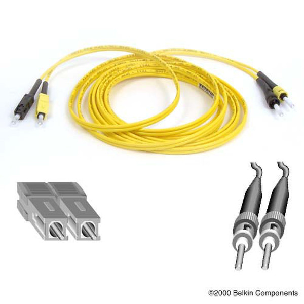 Belkin Single Mode ST/SC Duplex Fiber Patch Cable 0.9m 0.9m Yellow fiber optic cable