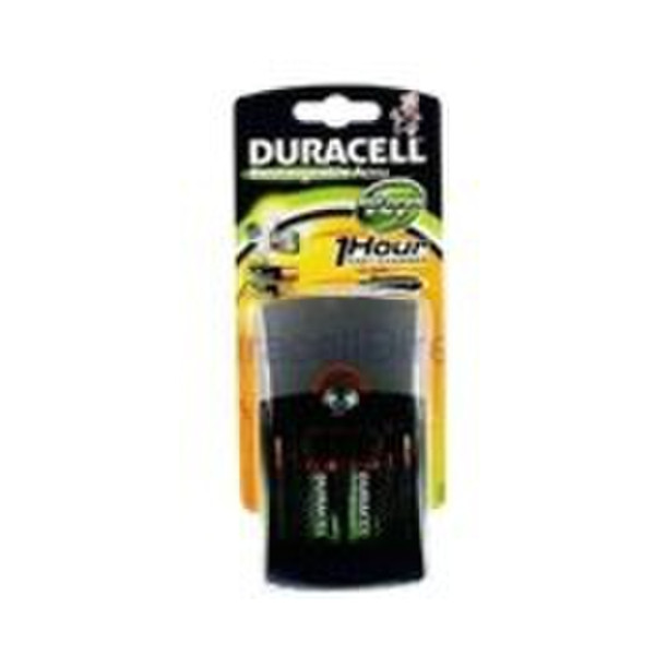 Duracell 1Hr Charger + 2 x AA & 2 x AAA Auto/Indoor Black