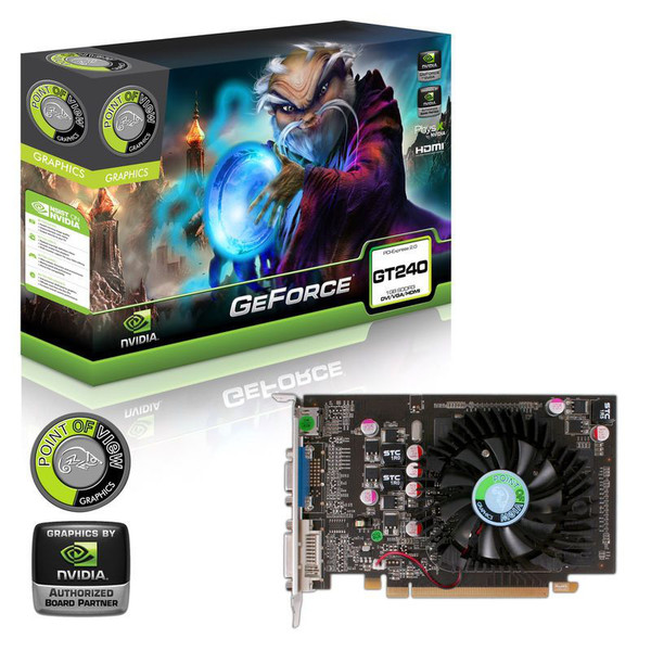 Point of View R-VGA150930-SD3-2 GeForce GT 240 1GB GDDR3 graphics card