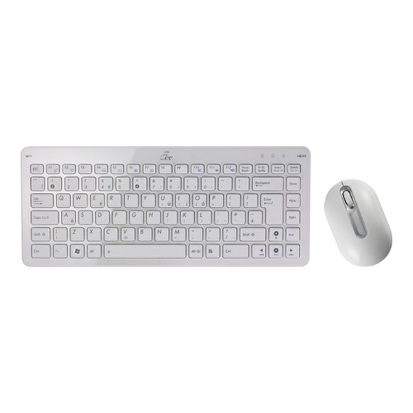 ASUS Eee Keyboard + Mouse Беспроводной RF QWERTY Белый клавиатура