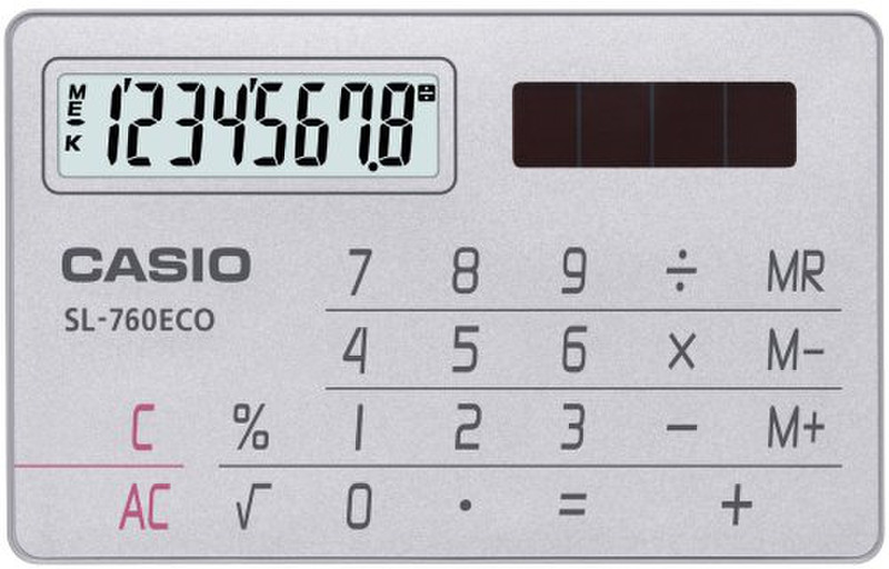 Casio SL-760ECO Tasche Einfacher Taschenrechner Silber Taschenrechner