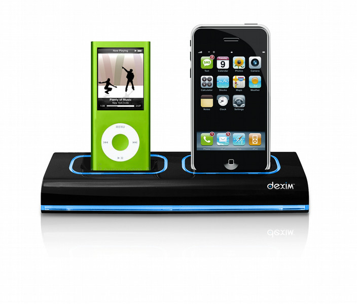 Dexim DCA037C iPod/iPhone3G Dual Dock Charger - Black Black
