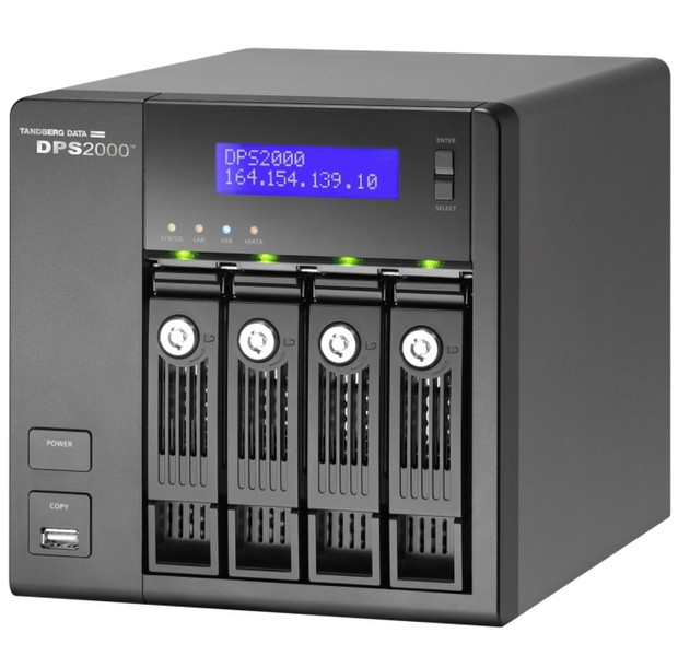 Tandberg Data DPS2040 NAS Desktop Eingebauter Ethernet-Anschluss Schwarz
