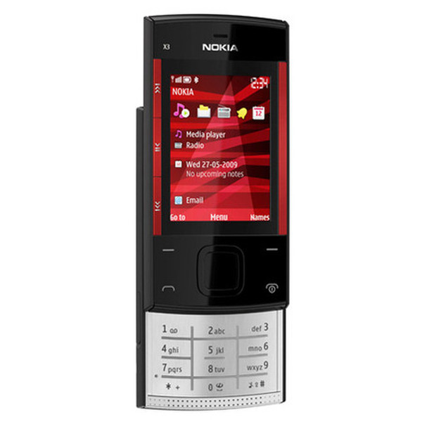 Nokia X3-00 Одна SIM-карта Красный, Cеребряный смартфон