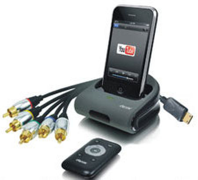 Dexim DRA022C AV Dock Station iPhone 3Gs/3G/iPod with Remote Control Grey