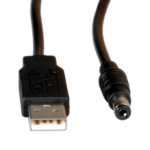 ROLINE Stromkabel, USB A - DC Hohlstecker, schwarz, 1m