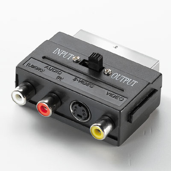 ROLINE Scart Adapter 3 x Cinch S-Video Черный кабельный разъем/переходник