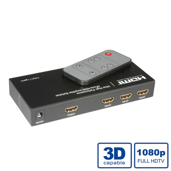 ROLINE HDMI Switch, 4-fach, Fernsteuerung, automatisch Video-Switch