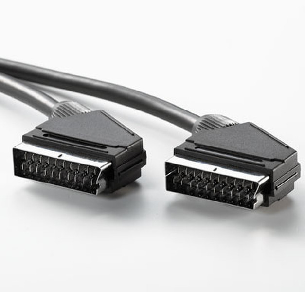 ROLINE Scart Video Cable, M - M, 2 m 2м SCART (21-pin) SCART (21-pin) Черный SCART кабель