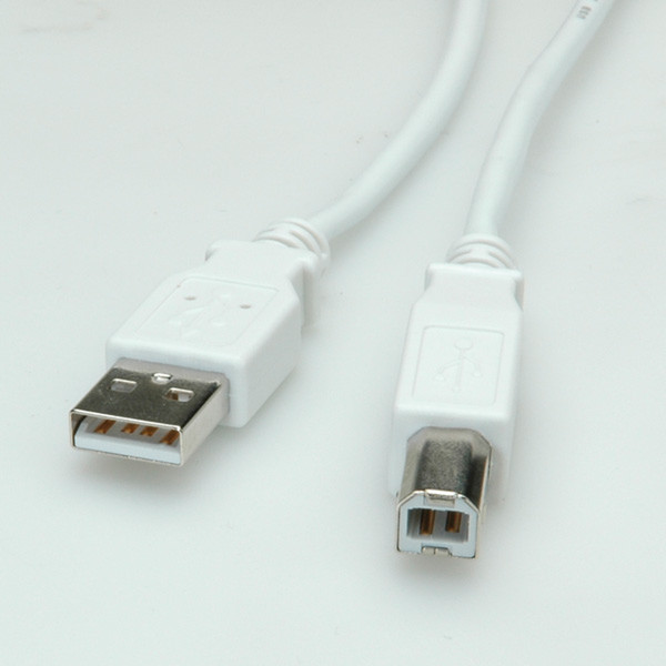 Value USB 2.0 Cable, 0.8m 0.8м USB A USB B Белый кабель USB