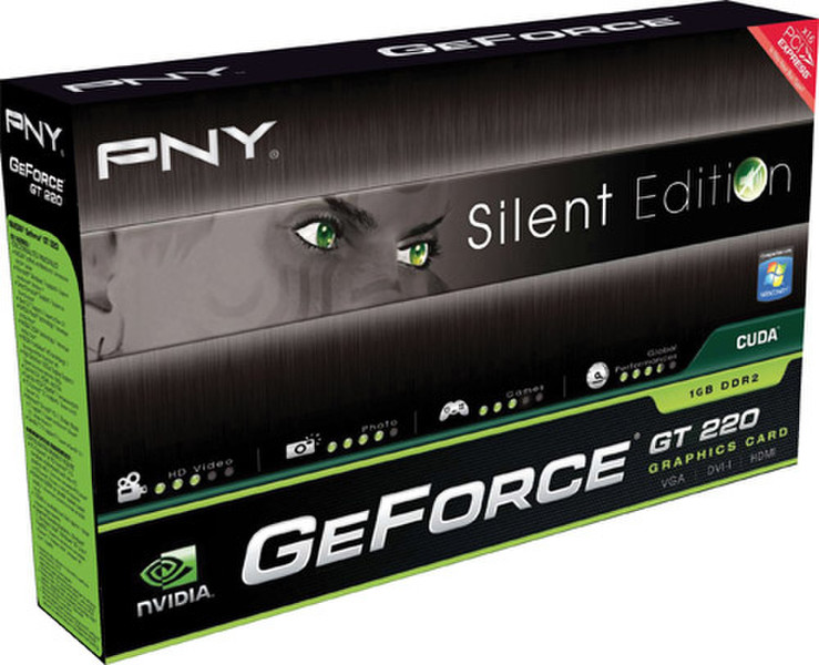 PNY GMGT220N2E1FHHS-SB GeForce GT 220 1GB GDDR2 graphics card