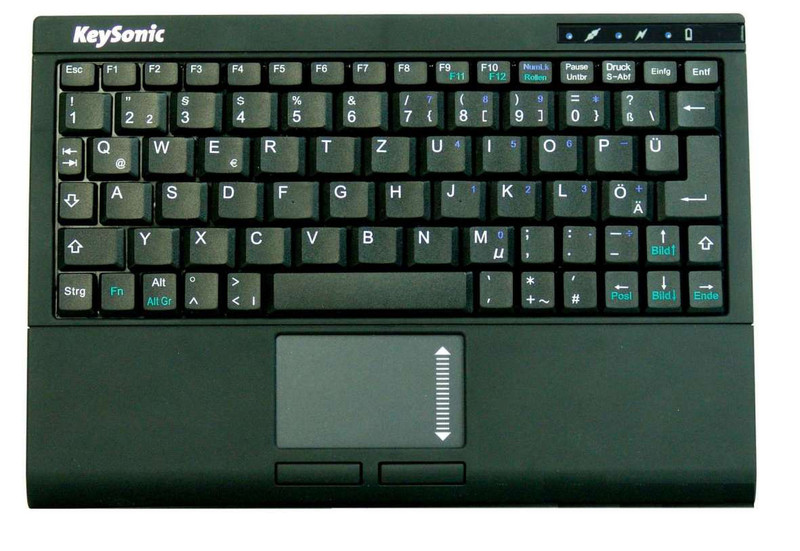 KeySonic ACK-340 BT Bluetooth QWERTZ Schwarz Tastatur