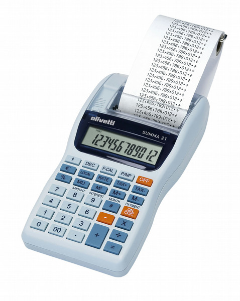 Olivetti Summa 21 Pocket Printing calculator Blue,Grey