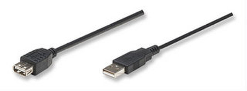 Manhattan 3m USB Cable 3м USB A USB A Черный кабель USB