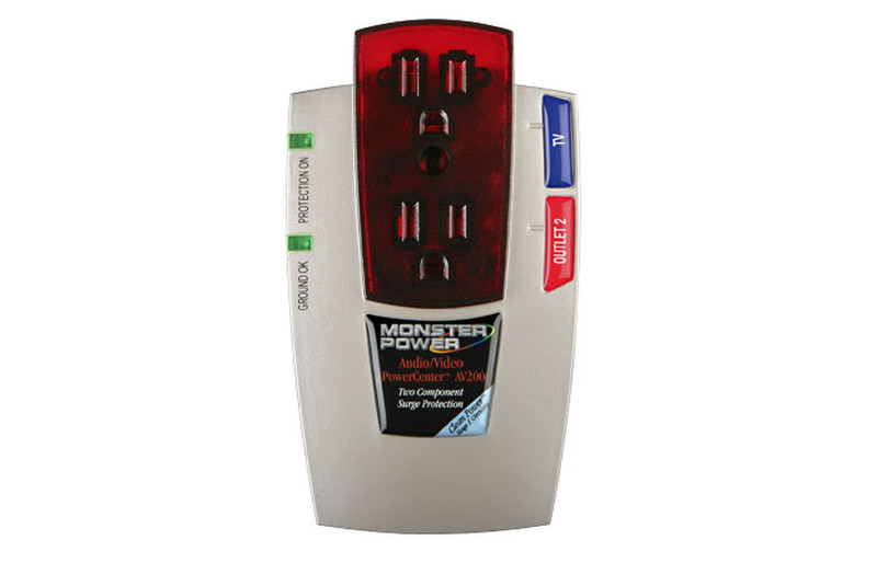 Monster Cable 109345-00 2AC outlet(s) Red,Silver surge protector