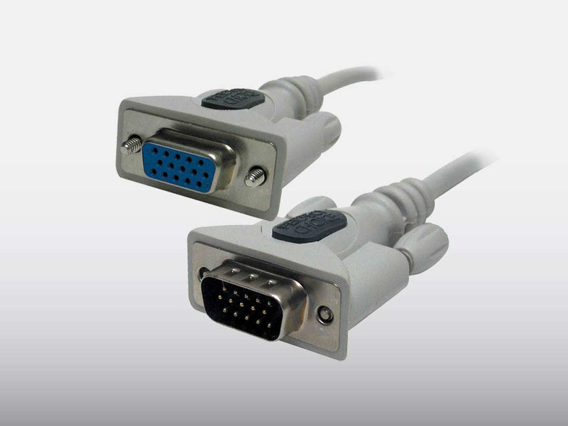 Perfect Choice Cable de Extension VGA 1.8 m (HD15(M)/HD15(H)) 1.8m VGA (D-Sub) VGA (D-Sub) Grey VGA cable