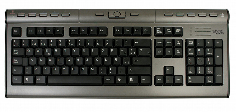 Perfect Choice Teclado Multimedia USB USB QWERTY Black keyboard