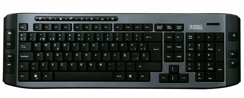 Perfect Choice Teclado Multimedia USB USB QWERTY Черный клавиатура