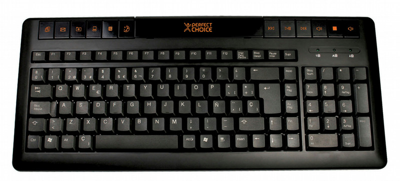 Perfect Choice Teclado Multimedia USB QWERTY Черный клавиатура