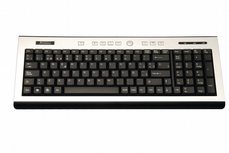 Perfect Choice Teclado Multimedia Aluminium USB QWERTY keyboard