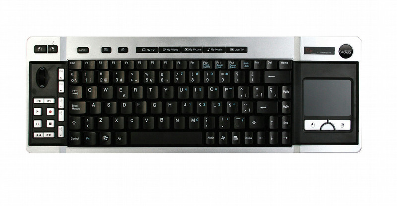 Perfect Choice Teclado Inalámbrico Media Center Touchpad RF Wireless QWERTY keyboard