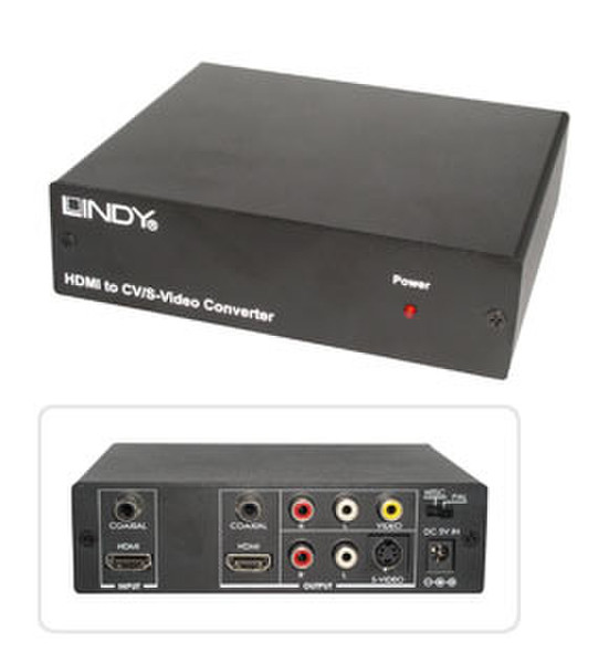 Lindy HDMI to CVBS/S-Video & Stereo Audio Converter Netzwerk Medienkonverter