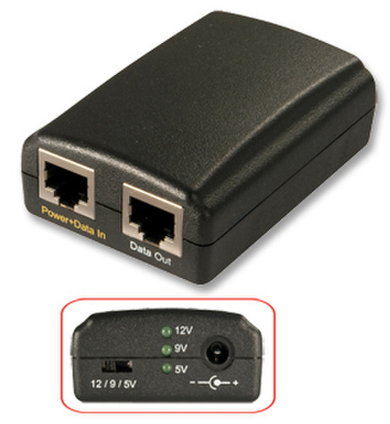 Lindy Power Over Ethernet Splitter, 5V, 9V, 12V DC 55В PoE адаптер