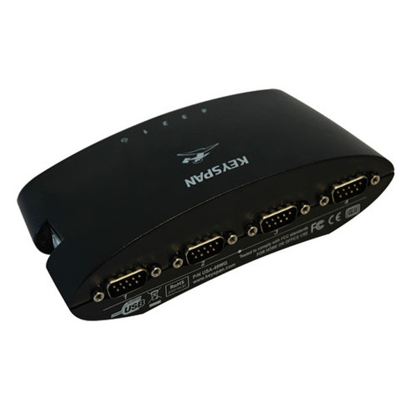 Tripp Lite USA49WG USB A (Male) (X4) DB9 (Male) Черный кабельный разъем/переходник