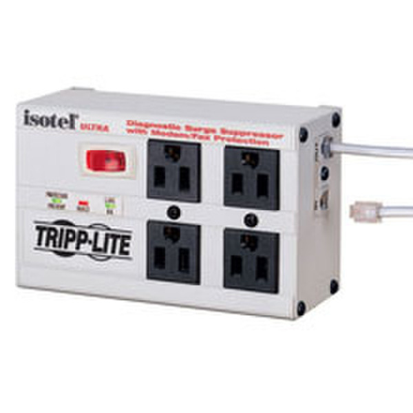 Tripp Lite Isobar Surge Suppressor 4розетка(и) 120В 1.8м Белый сетевой фильтр