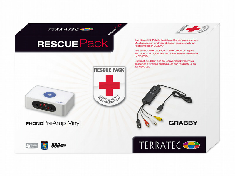 Terratec Rescue Pack Bundle PhonoPreAmp iVinyl + Grabby устройство оцифровки видеоизображения
