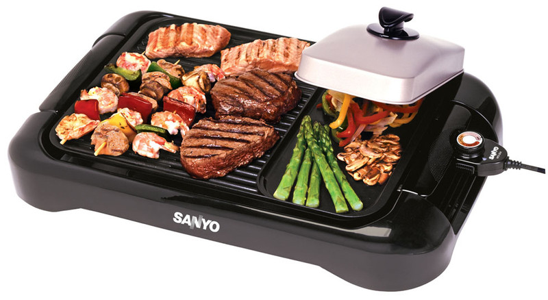 Sanyo Indoor Barbecue Grill & Griddle 1300W Black