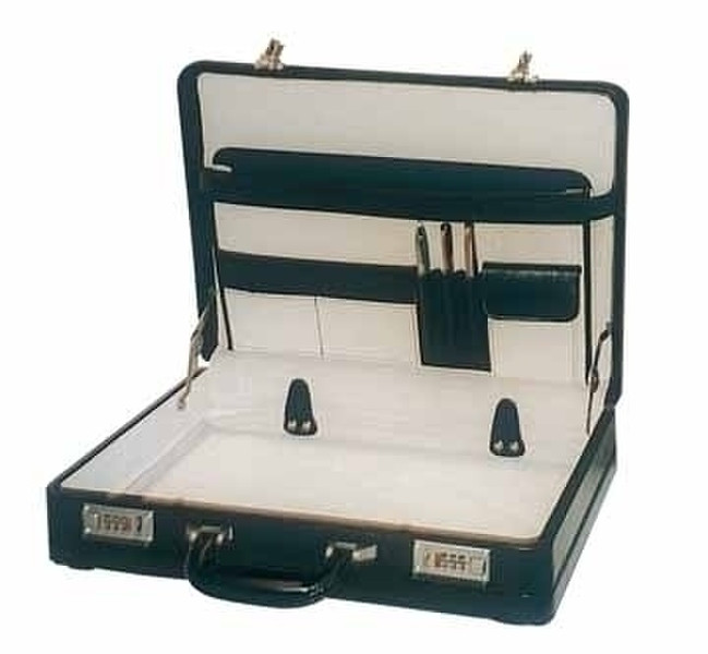 Rillstab Attache case Leather Black briefcase