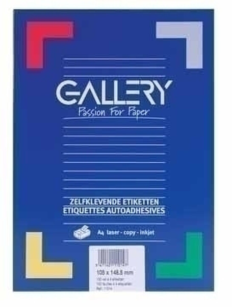 Gallery Labels 99.1 x 67.7mm 100 sheets White 800pc(s) self-adhesive label