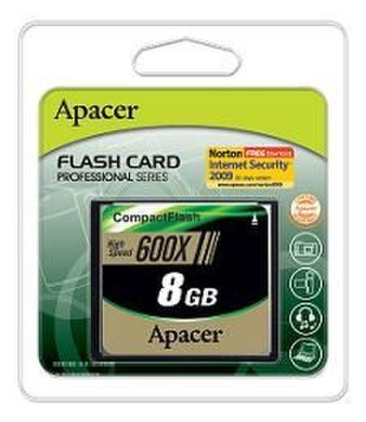 Apacer CF 600X Card 8GB 8ГБ CompactFlash карта памяти