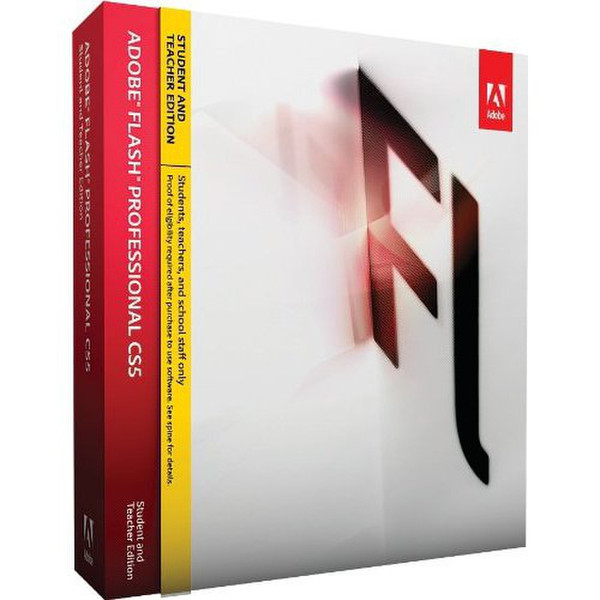 Adobe Flash Professional CS5, Student & Teacher Version, Win