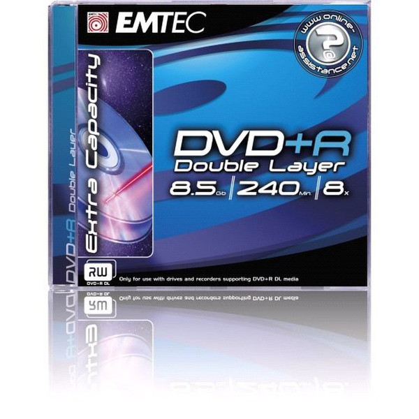 Emtec EKOVPR85108CB 8.5ГБ DVD+R DL 1шт чистый DVD
