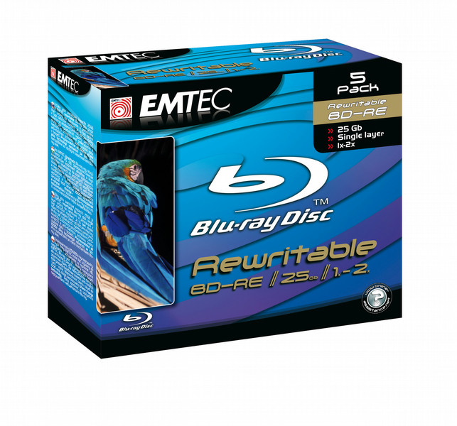 Emtec BD-RE 25GB, 2x (5) 25ГБ BD-RE 5шт