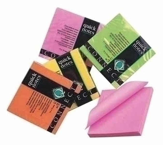 Connect Quick-Notes Neon Bright Yellow 80pc(s) self-adhesive label
