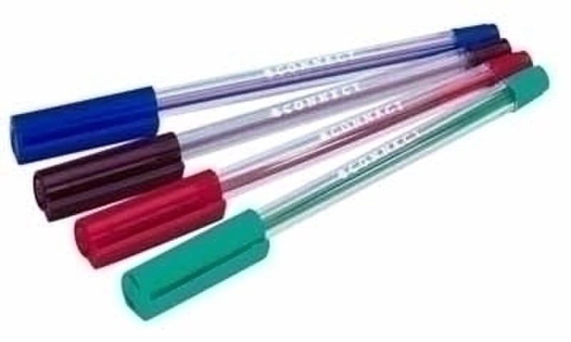 Connect Ball point pen Transparent Red Red 50pc(s)