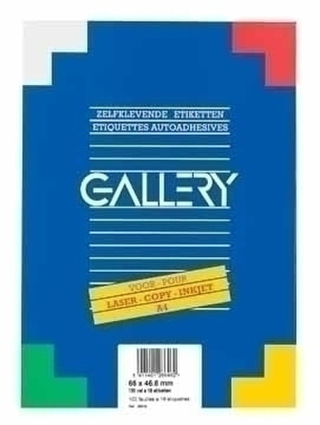 Gallery Labels 66 x 46.6mm 100 sheets White 1800pc(s) self-adhesive label