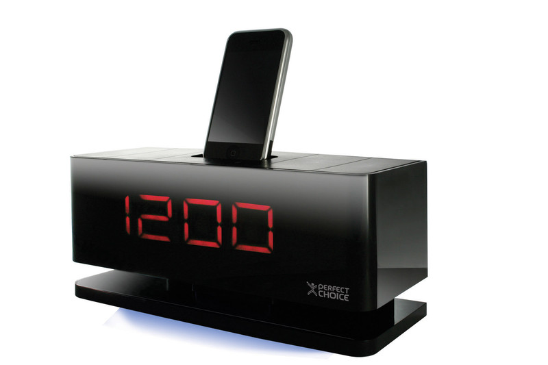 Perfect Choice Bocinas Radio/Reloj Despertador 2.0Kanäle 16W Schwarz Docking-Lautsprecher