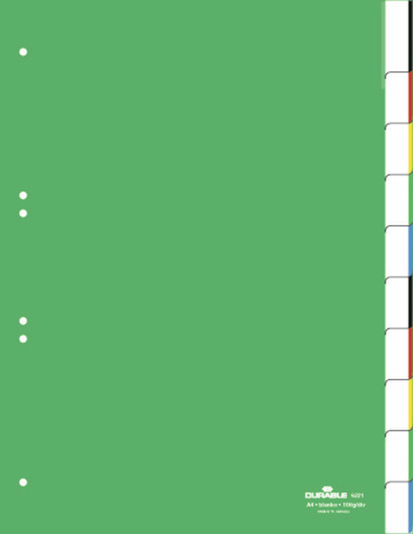 Durable 6221-05 Blank tab index Зеленый закладка-разделитель