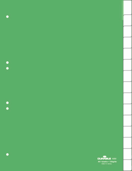Durable 6222-05 Blank tab index Зеленый закладка-разделитель